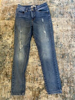 Royalty For Me High-Rise Distressed Skinny Jeans - Blue